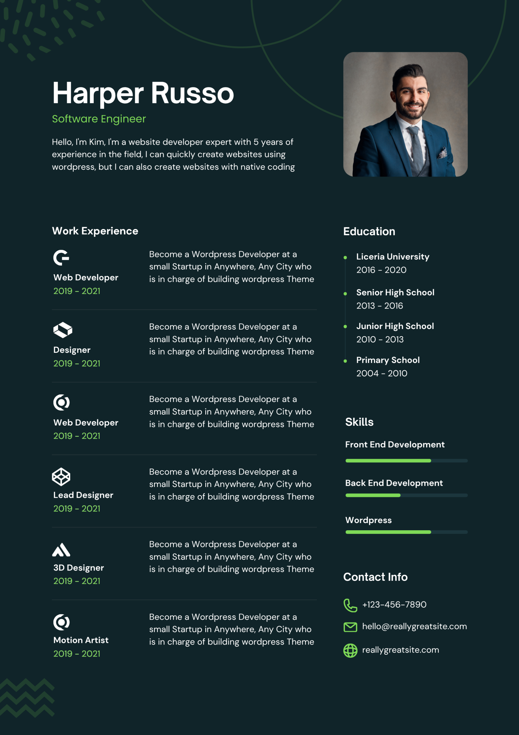 Professional CV Template X